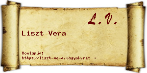 Liszt Vera névjegykártya